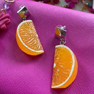 Orange 🍊 slice earrings